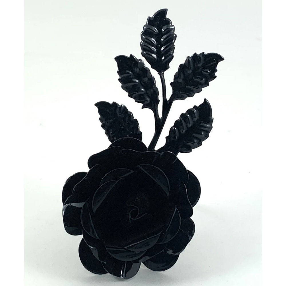 Handcrafted Black Floral Napkin Rings